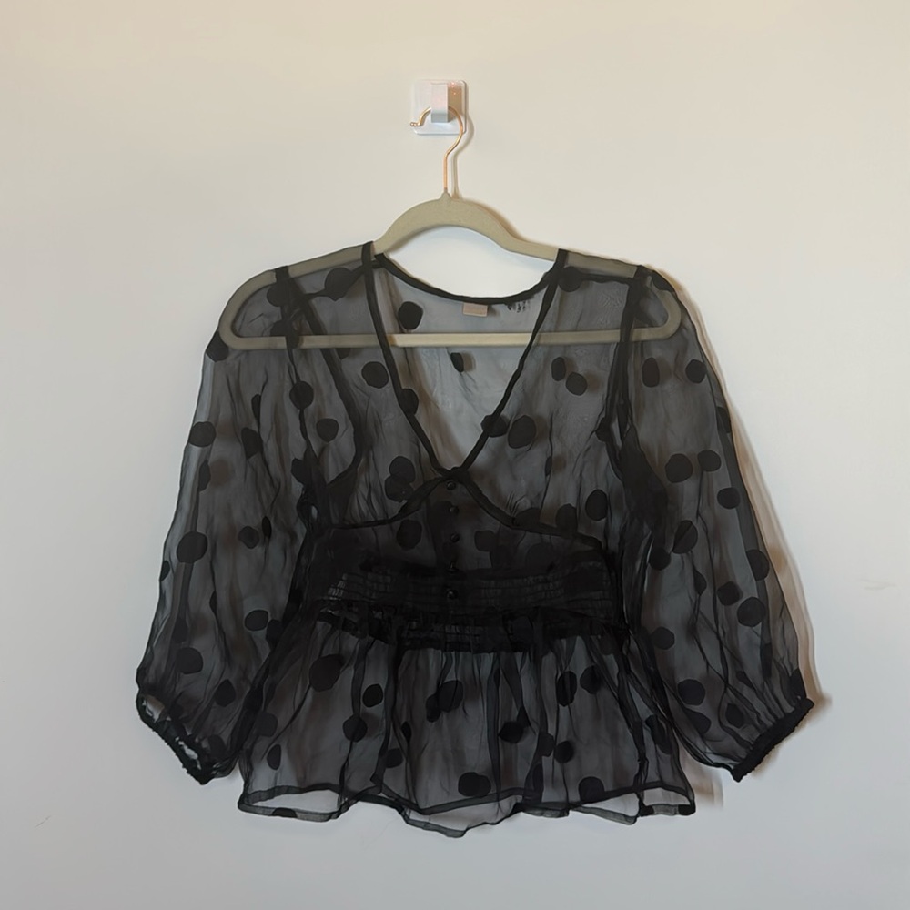 Sheer polka dot top. Like new!